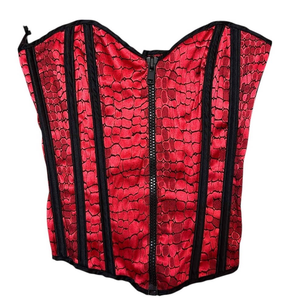 Shirley of Hollywood Corset Size 36 Red/Black floral